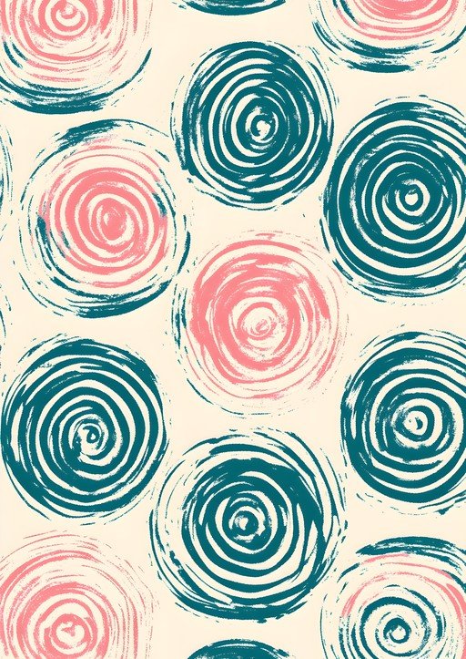 Abstract Swirl Pattern in Teal and Pink
