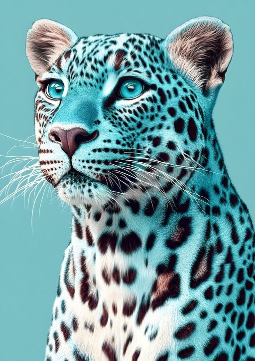 Striking Blue Leopard Portrait