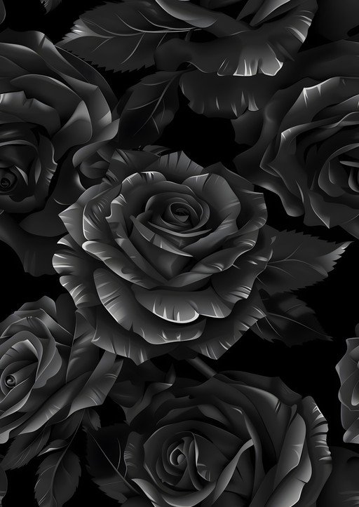Dark Roses Seamless Pattern