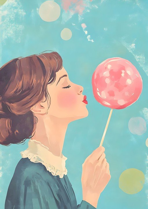 Woman with Cotton Candy