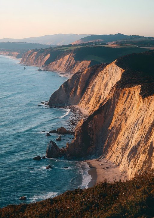 Golden Hour Cliffs Overlooking Pacific Ocean