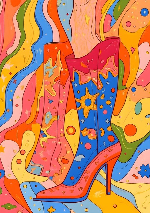 Psychedelic Boots and Swirling Patterns