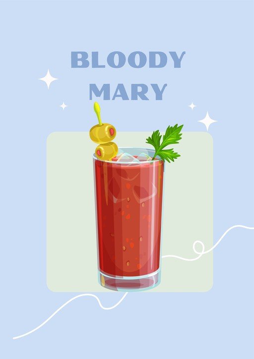 Bloody Mary Cocktail Illustration