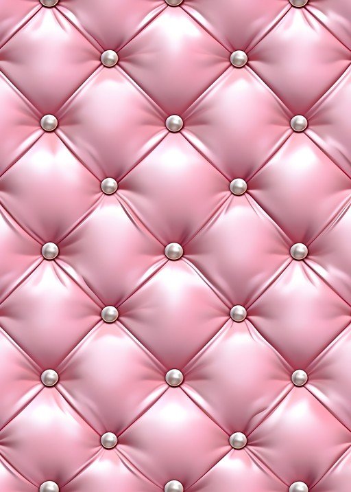 Pink Tufted Upholstery with Pearl Accents