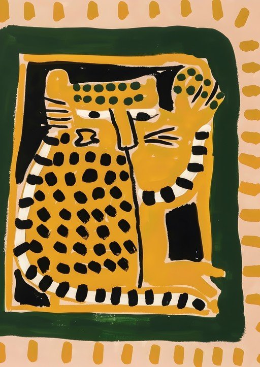 Abstract Yellow Leopard Art Print