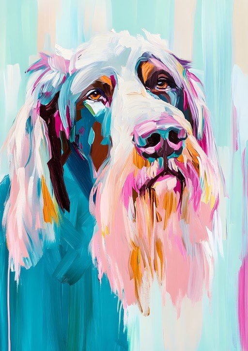 Vibrant Abstract Portrait of a Dog