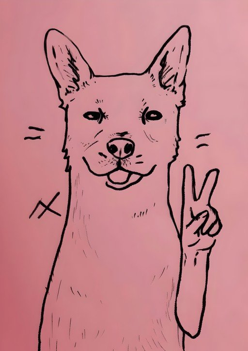 Dog Making Peace Sign