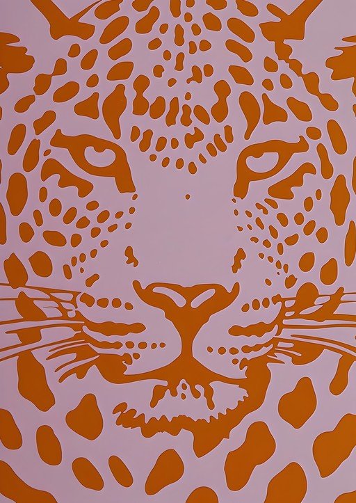 Orange Leopard Face Graphic