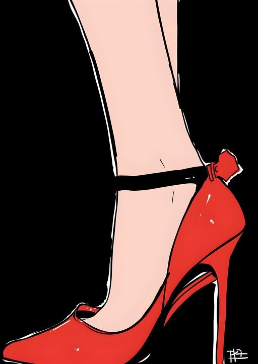 Elegant Red Stiletto Heel with Ankle Strap