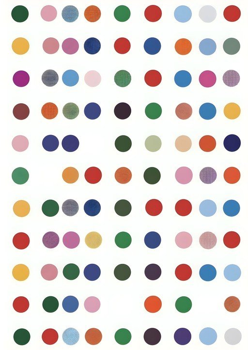 Colorful Polka Dot Grid Art