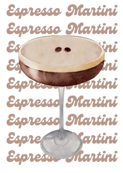 Espresso Martini Watercolor Art