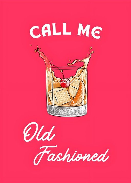 Call Me Old Fashioned Cocktail Illustration