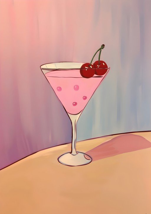Pink Martini with Cherries