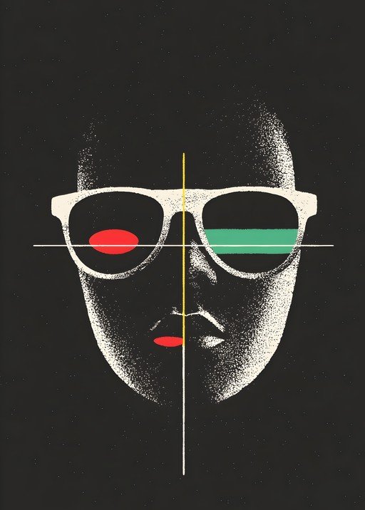 Abstract Portrait with Geometric Accents