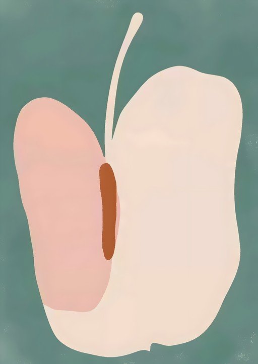 Abstract Apple Silhouette with Soft Color Palette