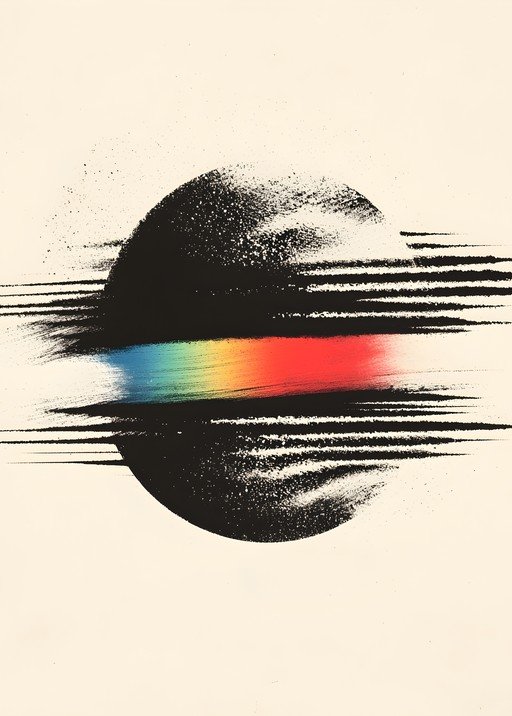 Abstract Prism Effect with Rainbow Spectrum