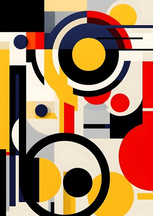 Abstract Geometric Composition in Primary Colors