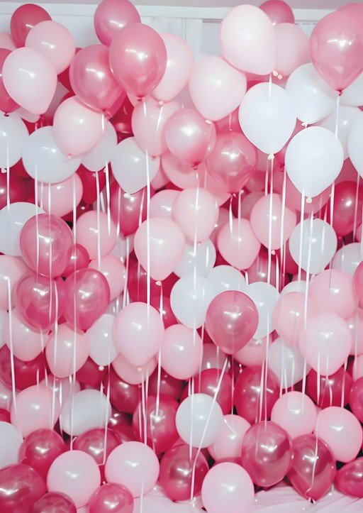 Pink and White Balloons Filling the Frame