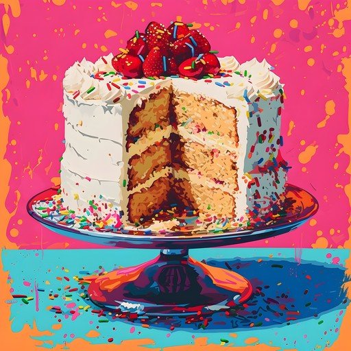 Vibrant Birthday Cake with Strawberries and Sprinkles