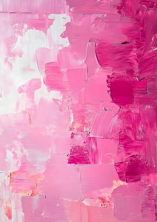 Abstract Pink Palette Knife Painting