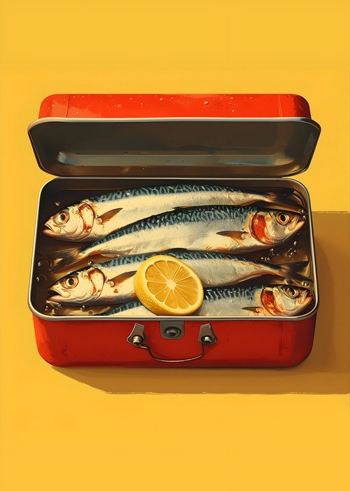 Sardines in a Red Tin with Lemon Slice