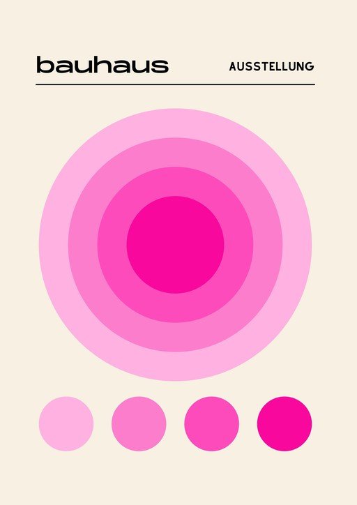 Bauhaus Exhibition Poster with Pink Concentric Circles