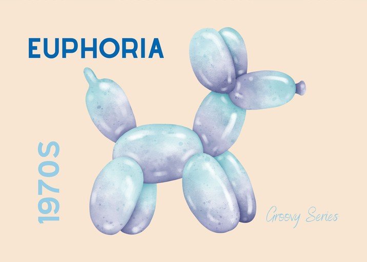 Retro 1970s Euphoria Balloon Dog Art