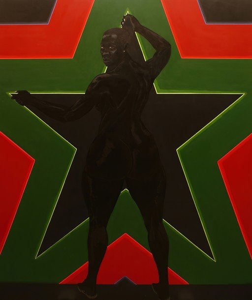 Figure Against Pan-African Flag Stars