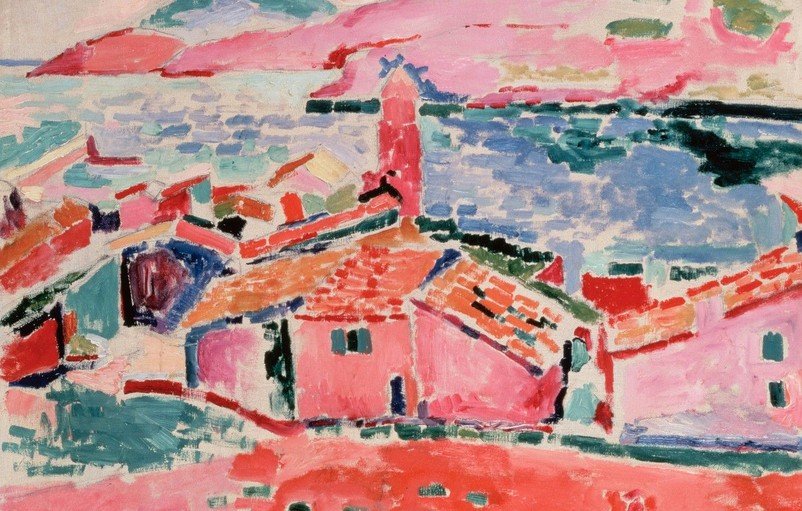 Fauvist Landscape Painting of a Coastal Town