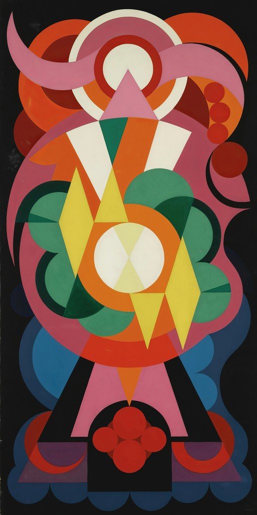 Abstract Geometric Composition in Vibrant Colors