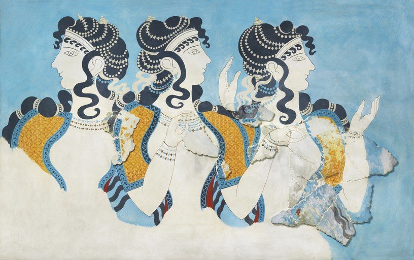 Minoan Fresco of Procession of Ladies