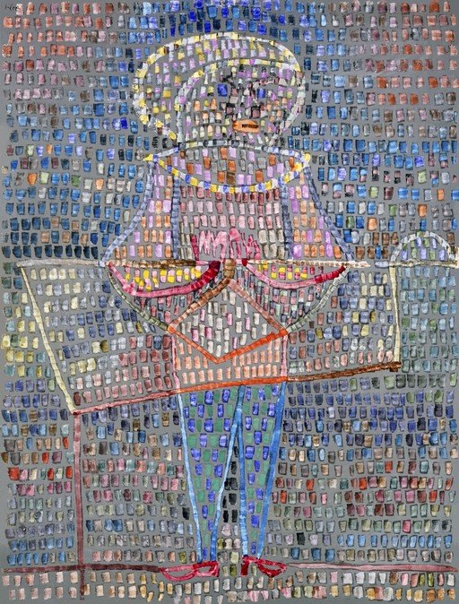 Mosaic Portrait of a Figure with Halo