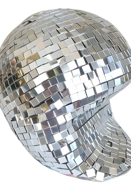 Close-up of a Silver Disco Ball