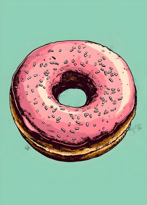 Pink Frosted Donut with Sprinkles