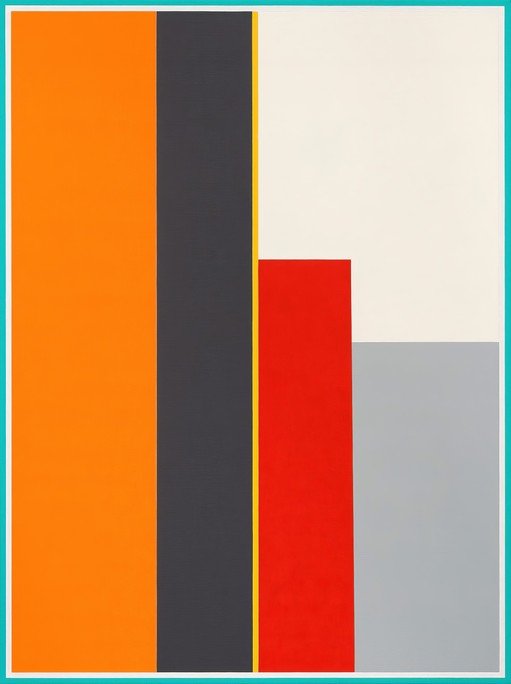 Abstract Geometric Composition with Bold Colors