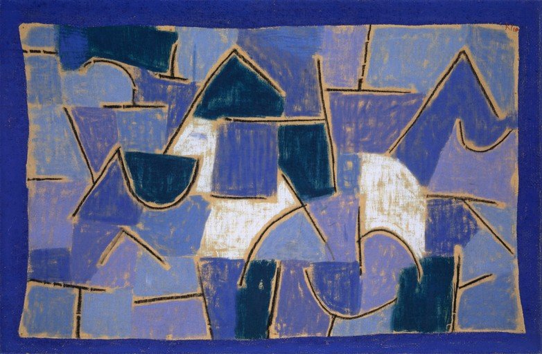 Abstract Composition in Blue and White