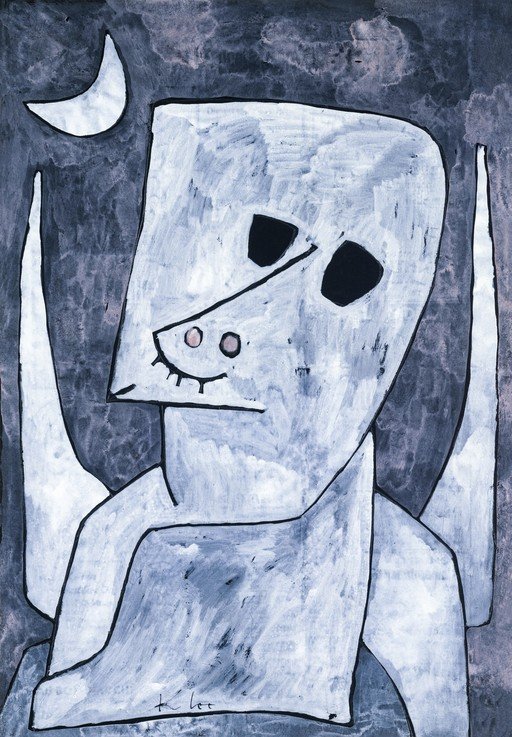 Abstract Figure with Crescent Moon