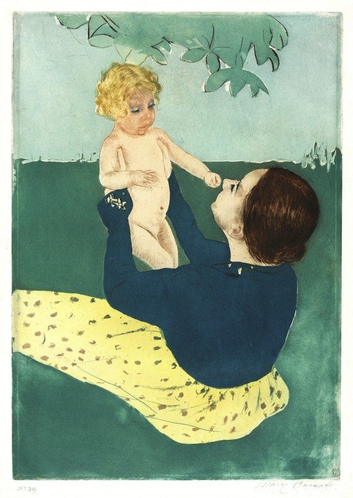 Mother Holding Baby Up, Mary Cassatt