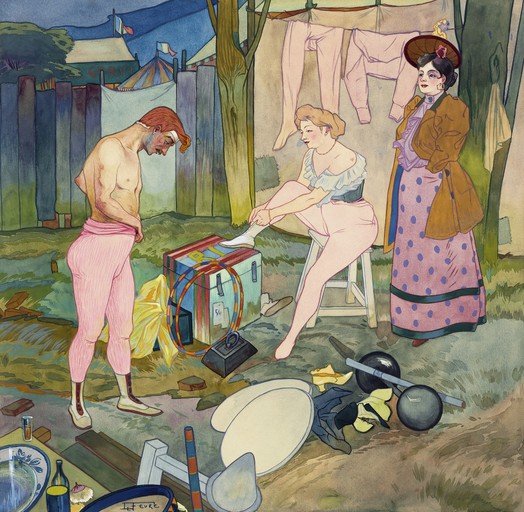 Circus Performers Preparing Backstage