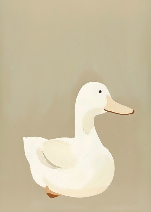 Minimalist White Duck Illustration