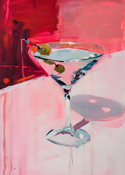 Abstract Martini with Olives