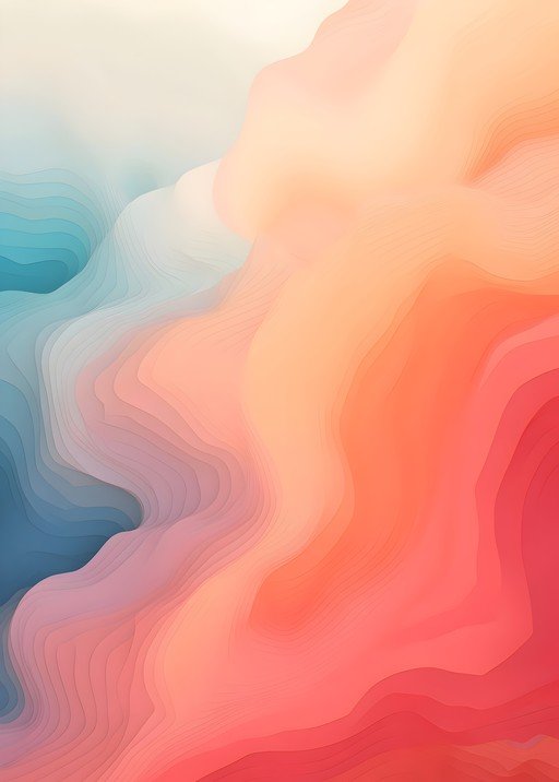 Abstract Topographic Landscape in Warm Tones