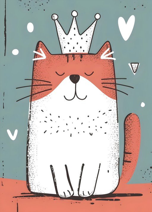Cute Cat Wearing a Crown