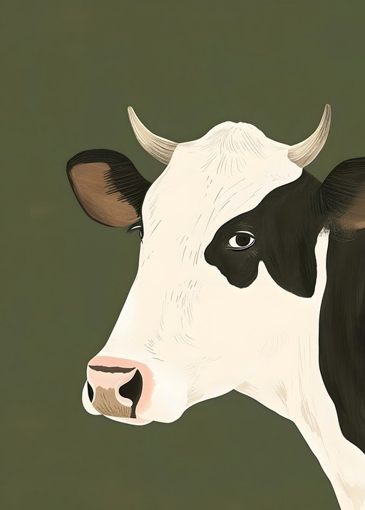 Close-up Portrait of a Holstein Cow