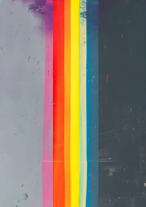 Abstract Rainbow Stripes Painting