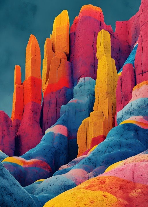 Vibrant Abstract Rock Formations