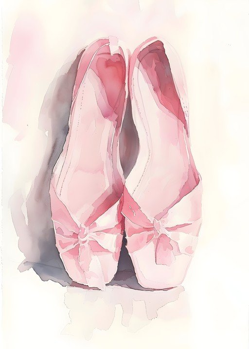 Watercolor Ballet Flats with Bows