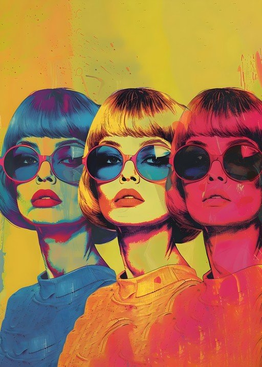 Pop Art Trio: Women in Sunglasses