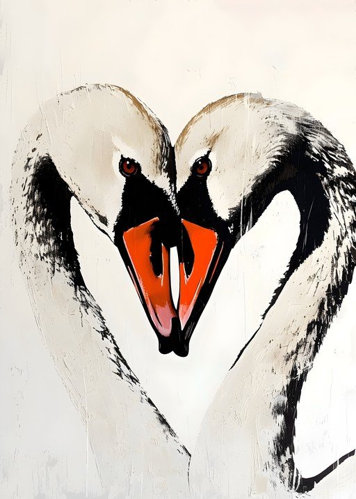 Heartwarming Swan Love Art