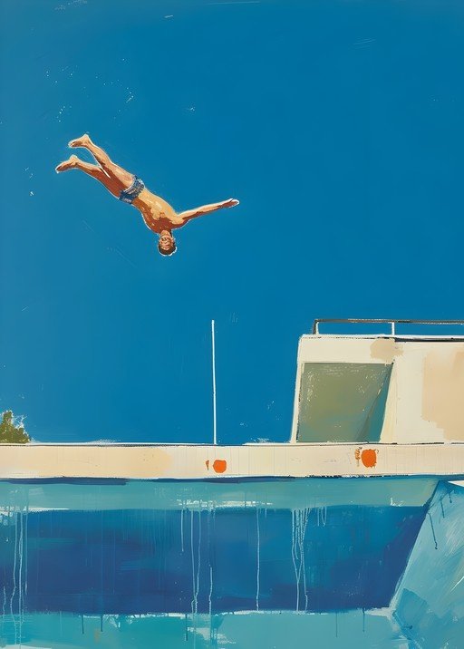 Man Diving into Pool